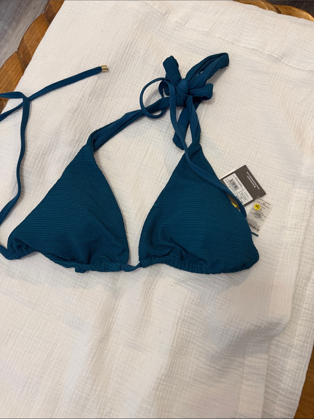 Vitamin A Teal Triangle Bikini Top